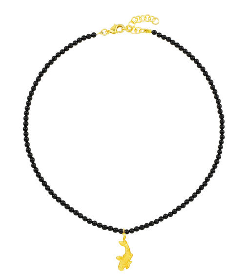 Collana Girocollo Koi Pietre Nero - Lebole Maison