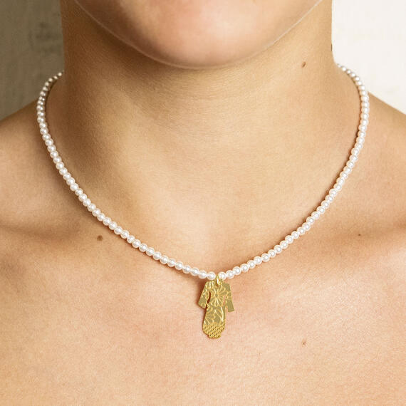 Collana Girocollo Kimono Pietre Perla - Lebole Maison