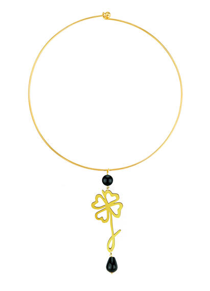 Collana Rigida Quadrifoglio Oro Nero - Lebole Maison
