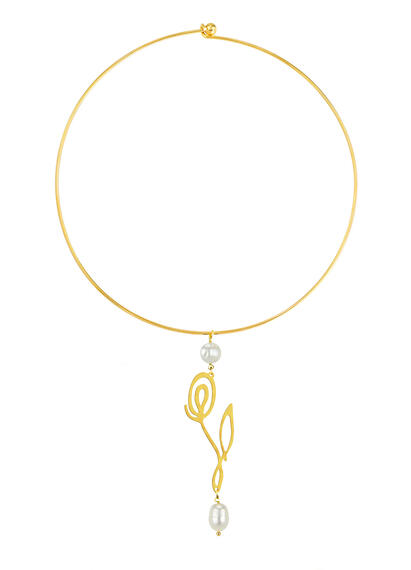 Collana Rigida Fiore Oro Perla - Lebole Maison