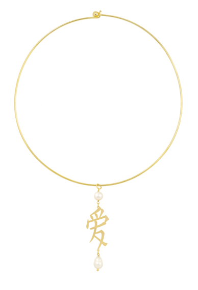 Collana Rigida Kanji Amore Oro Perla - Lebole Maison