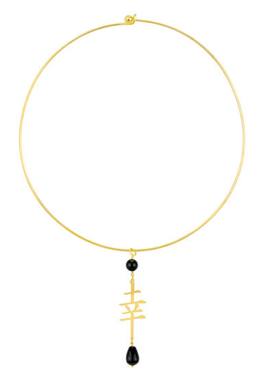 Collana Rigida Kanji Fortuna Oro Nero - Lebole Maison
