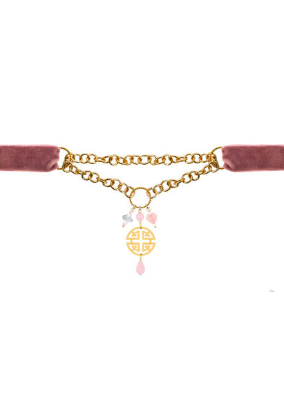 Collana Velluto Rosa San Xing - Lebole Maison
