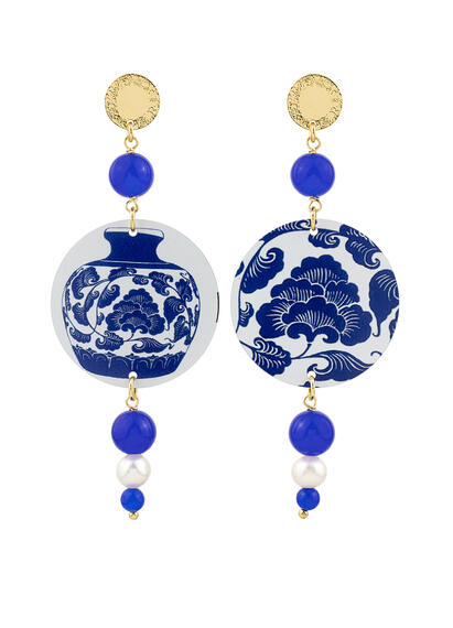 Orecchini Vaso Blu Perla - Lebole Maison