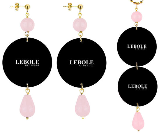 Parure Orecchini E Collana Fiore E Farfalla Classico Rosa - Lebole Maison