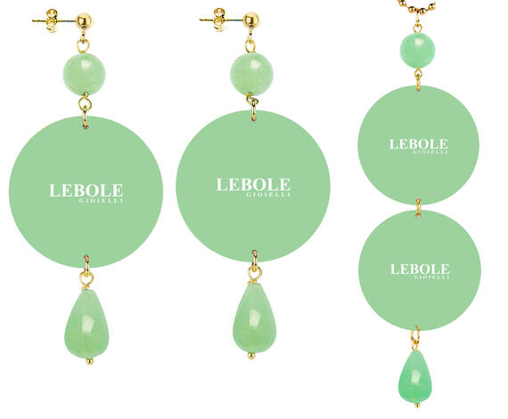 Parure Orecchini E Collana Fiore Classico Verde Giada - Lebole Maison