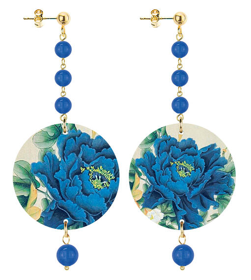 Orecchin Fiore Blu Piccolo Lungo Blu - Lebole Maison