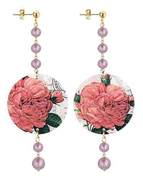 Orecchin Fiore Rosa Piccolo Lungo Rosa - Lebole Maison