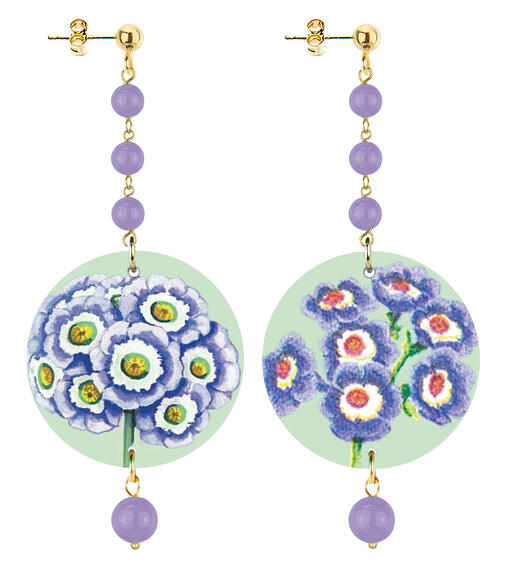 Orecchin Fiore Lilla Piccolo Lungo Lilla - Lebole Maison