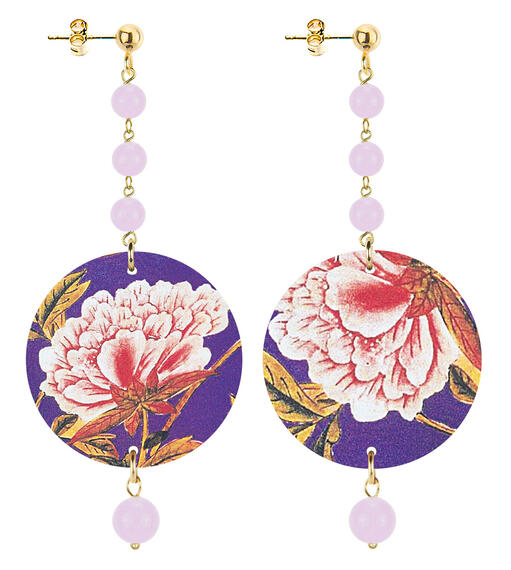 Orecchin Fiore Rosa Piccolo Lungo Rosa Cipria - Lebole Maison