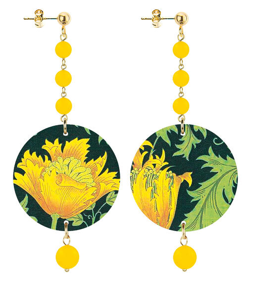 Orecchin Fiore Giallo Piccolo Lungo Giallo - Lebole Maison