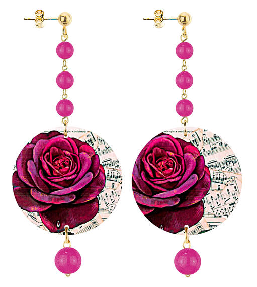 Orecchin Rosa Fucsia Piccolo Lungo Fucsia - Lebole Maison