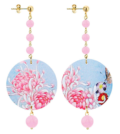 Orecchin Fiori Rosa Piccolo Lungo Rosa Fluo - Lebole Maison