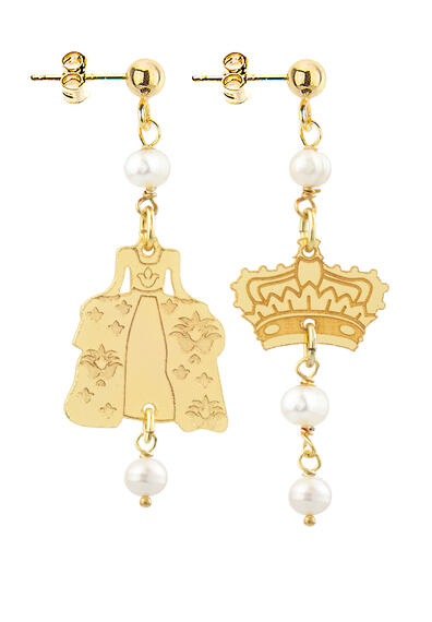 Orecchini Mini Ottone Dama Perla - Lebole Maison