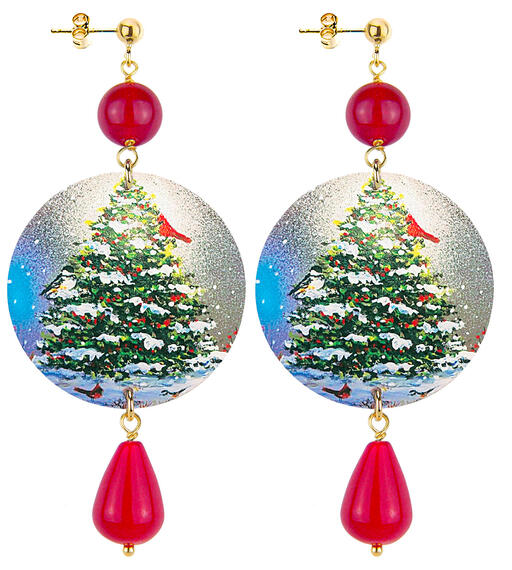Orecchini Albero Di Natale Classico Rubino - Lebole Maison