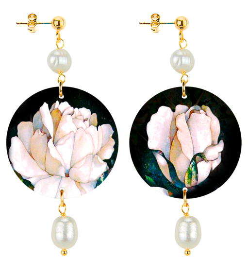 Orecchini Fiore Bianco Piccolo Perla - Lebole Maison