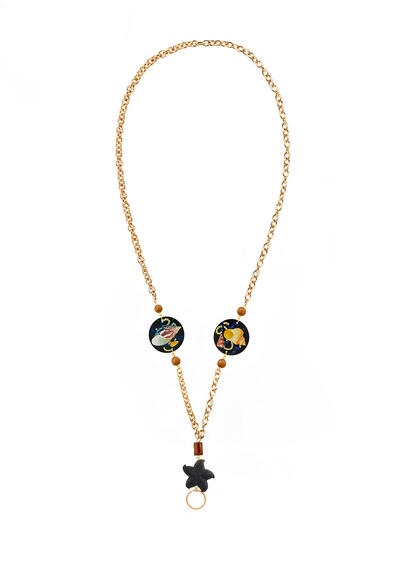 Catena Per Occhiali Conchiglie Piccolo Nero - Lebole Maison