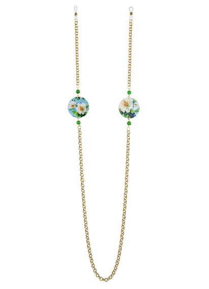 Small Green White Flower Glasses Chain - Lebole Maison
