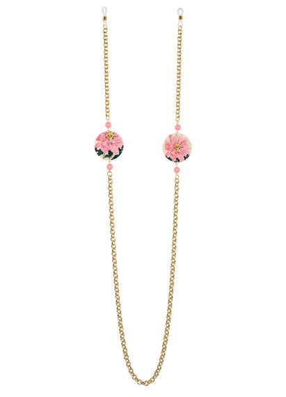 Catena Per Occhiali Fiore Rosa Piccolo Rosa Sfumato - Lebole Maison