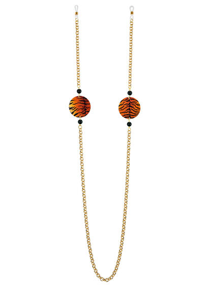 Catena Per Occhiali Tigrato Piccolo Nero - Lebole Maison