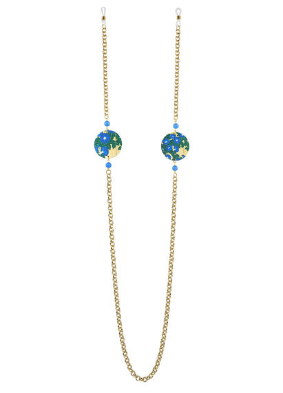 Small Blue Flower Glasses Chain - Lebole Maison