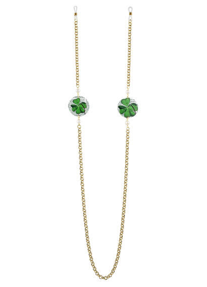 Small Pearl Four-leaf Clover Glasses Chain - Lebole Maison