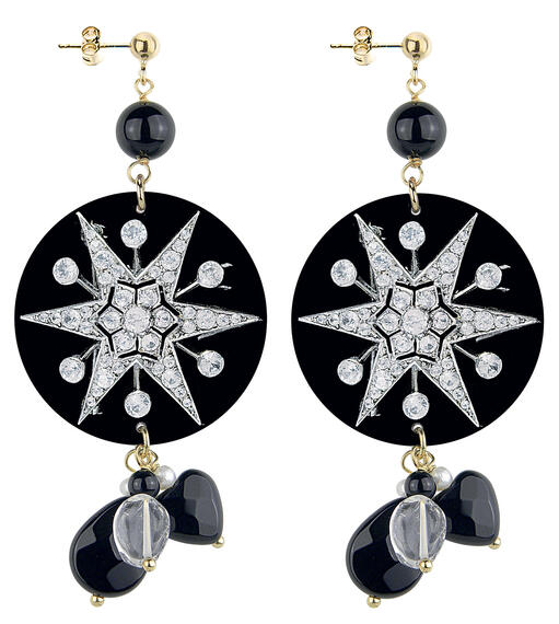 Orecchini Stella Gioiello Classico Nero - Lebole Maison