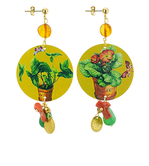 Orecchini Vaso Fiori Classico Arancione - Lebole Maison