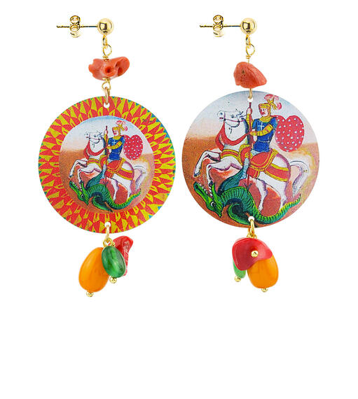 Orecchini Cavaliere Cavallo Classico Rubino - Lebole Maison