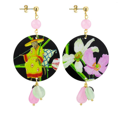 Orecchini Scimmia Orientale Classico Rosa - Lebole Maison