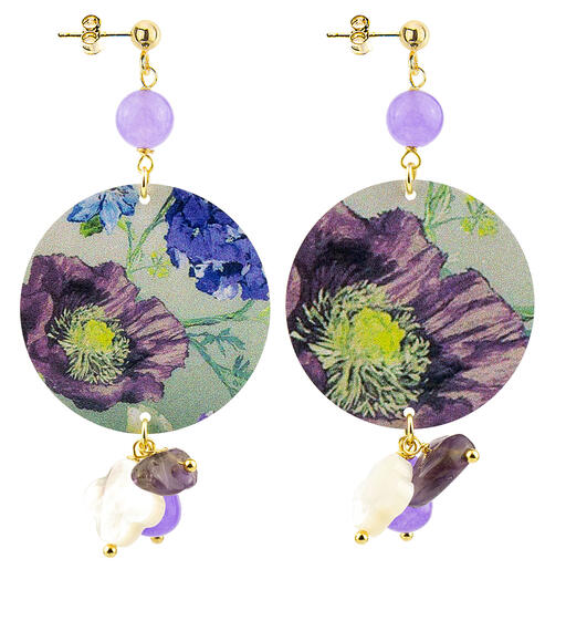 Orecchini Fiore Viola Classico Lilla - Lebole Maison
