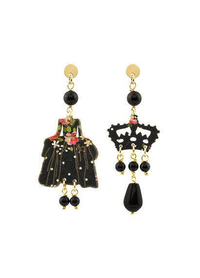 Dama Earrings Mini Black - Lebole Maison
