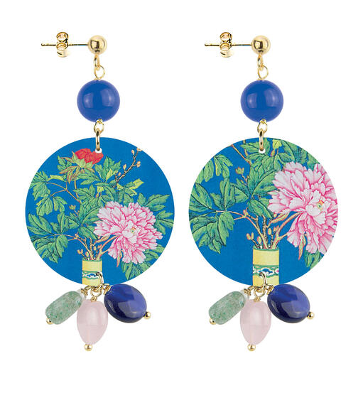 Orecchini Vaso Fiori Piccolo Blu - Lebole Maison