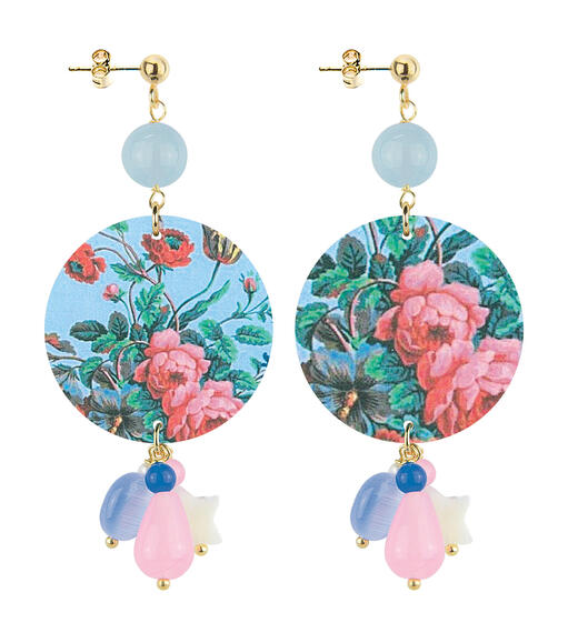 Orecchini Fiori Piccolo Celeste - Lebole Maison