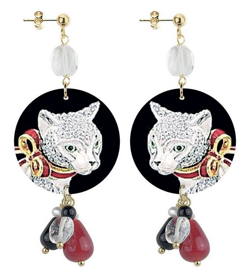 Orecchini Gatto Gioiello Piccolo Trasparente - Lebole Maison