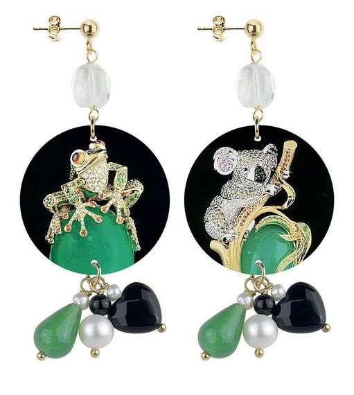 Orecchini Rana E Koala Piccolo Trasparente - Lebole Maison