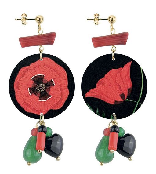 Orecchini Tulipano Rosso Piccolo Rubino - Lebole Maison