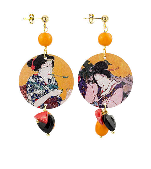 Orecchini Samurari Piccolo Arancione - Lebole Maison