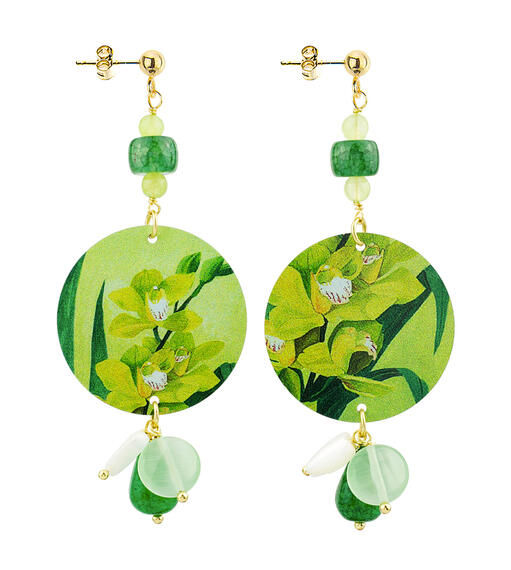 Orecchini Orchidea Piccolo Verde - Lebole Maison