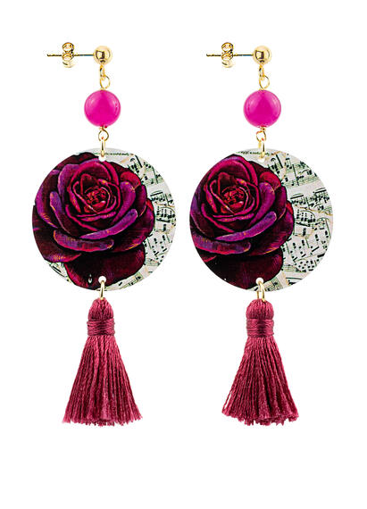 Orecchini Circle Piccolo Rosa Nappa Fucsia - Lebole Maison