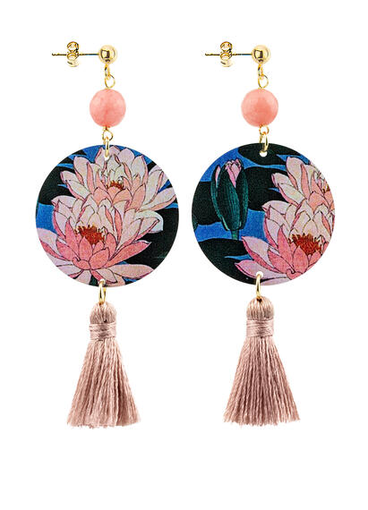 Orecchini Circle Piccolo Ninfea Nappa Rosa - Lebole Maison