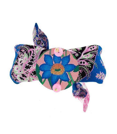 Bracciale Tessuto Fiore Rosa Fluo - Lebole Maison