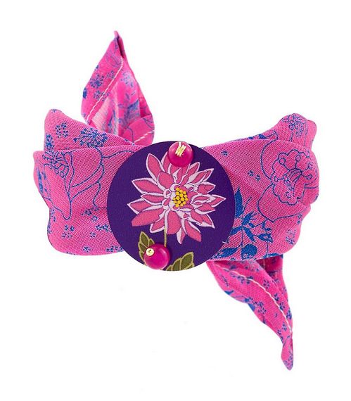 Bracciale Tessuto Fiore Fucsia - Lebole Maison