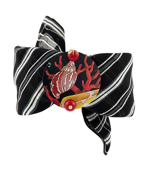 Bracciale Tessuto Corallo Rubino - Lebole Maison