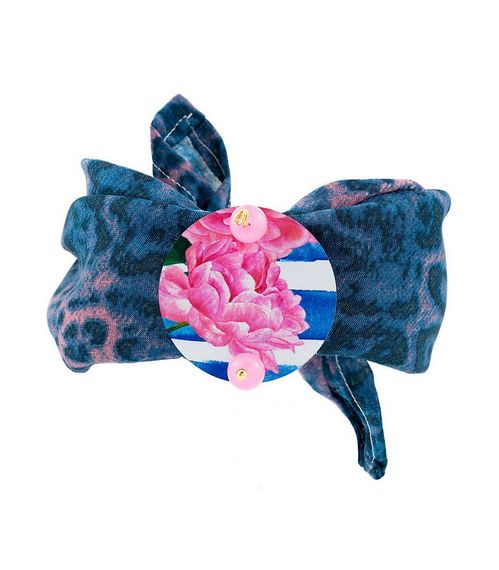 Bracciale Tessuto Fiore Rosa Fluo - Lebole Maison