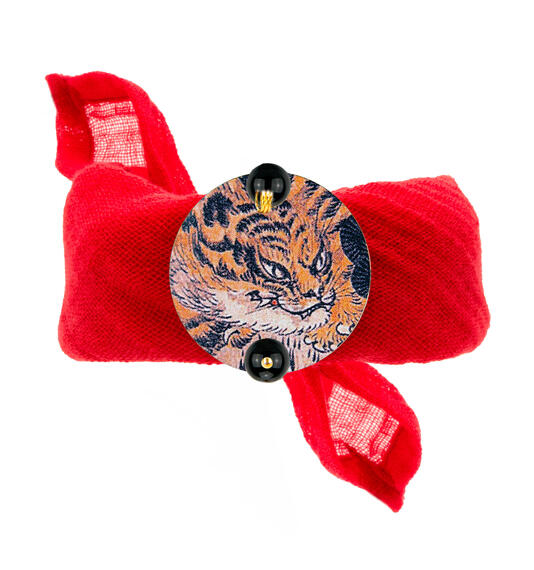 Bracciale Rosso Tigre Classico Nero - Lebole Maison