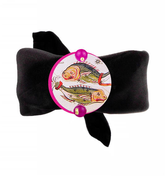Bracciale Nero Pesci Classico Fucsia - Lebole Maison