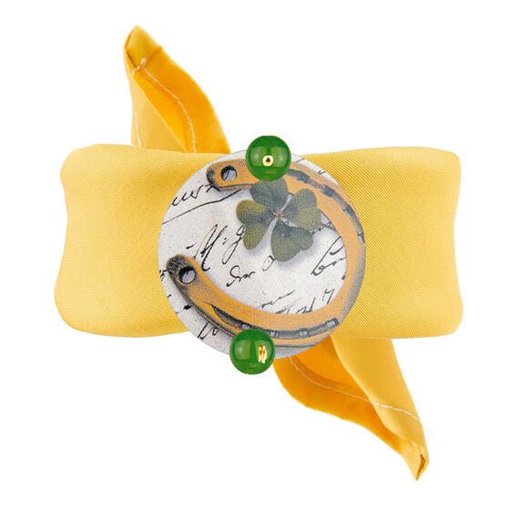 Classic Olive Green Horseshoe Yellow Bracelet - Lebole Maison
