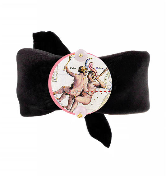 Bracciale Nero Gemelli Classico Rosa - Lebole Maison