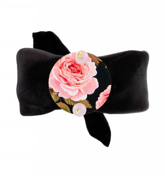 Bracciale Nero Fiore Classico Rosa - Lebole Maison